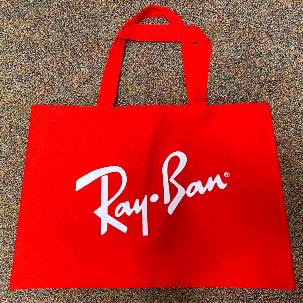 Ray-Ban Sunglasses Red Canvas Shopping Beach Tote